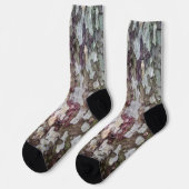 Grünbraune, getarnte Camouflage aus gebrühtem Holz Socken (Linkes Detail)