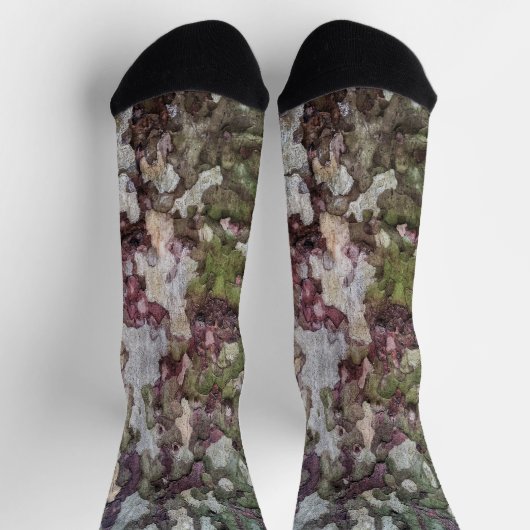 Grünbraune, getarnte Camouflage aus gebrühtem Holz Socken (Oben)