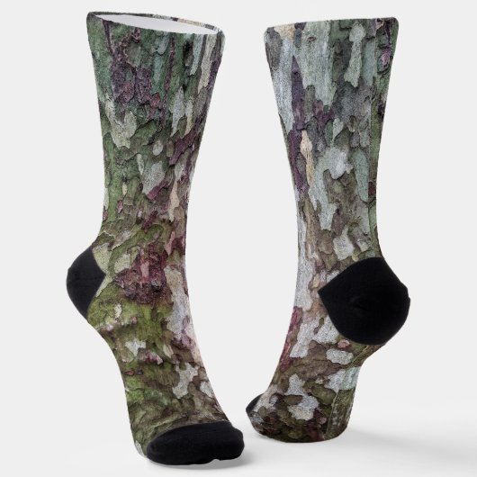 Grünbraune, getarnte Camouflage aus gebrühtem Holz Socken (Gewinkelt)
