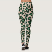 Grünbraune Leopard-Schrift Leggings (Rückseite)