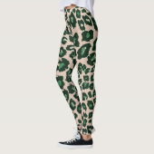 Grünbraune Leopard-Schrift Leggings (Links)