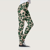 Grünbraune Leopard-Schrift Leggings (Rechts)