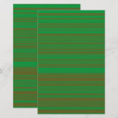 Grünbraune Streifen Briefpapier (Vorne/Hinten)
