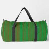 Grünbraune Streifen Duffle Bag (Vorderseite)