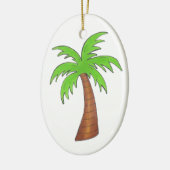 Grünbraune tropische Hawaiianische Insel Palme Tre Keramik Ornament (Links)