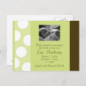 Grünbraune weiße Punkte Postkarte (benutzerdefinie (Vorne/Hinten)