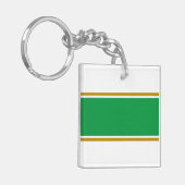 Grünbraune, weiße Streifen Schlüsselanhänger (Vorderseite links)