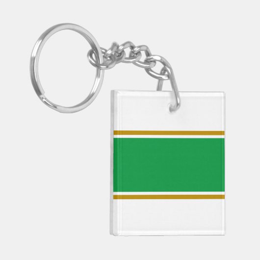 Grünbraune, weiße Streifen Schlüsselanhänger (Vorderseite links)