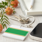 Grünbraune, weiße Streifen Schlüsselanhänger (Vorderseite rechts)