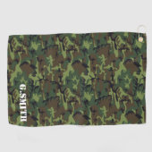Grünbrauner Waldkäfig Camouflage Golfhandtuch (Horizontal)