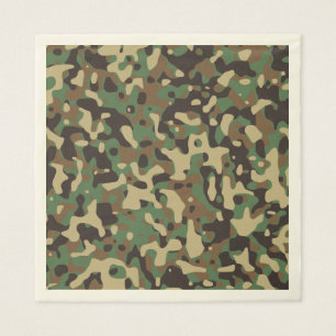 Grünbrauner Waldkäfig Camouflage Serviette