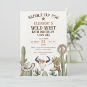 Grünbrauner Western Stiefel Skulptur Geburtstag Einladung (Stehend Vorderseite)