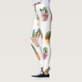 Grünbraunes Kaktusmuster Leggings (Links)