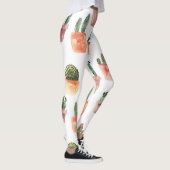 Grünbraunes Kaktusmuster Leggings (Rechts)
