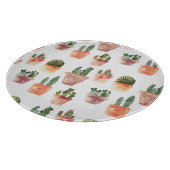 Grünbraunes Kaktusmuster Schneidebrett (Ecke)