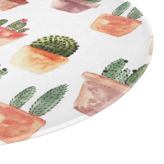 Grünbraunes Kaktusmuster Schneidebrett (Ecke)