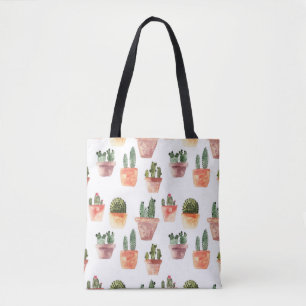 Grünbraunes Kaktusmuster Tasche