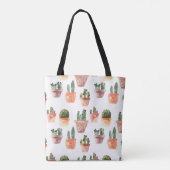 Grünbraunes Kaktusmuster Tasche (Rückseite)