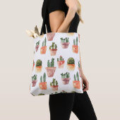 Grünbraunes Kaktusmuster Tasche (Von Nahem)