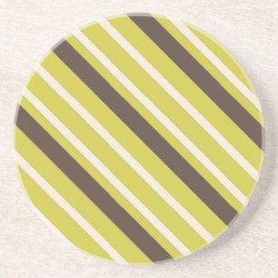 Grünbraunes Streifenmuster Getränkeuntersetzer