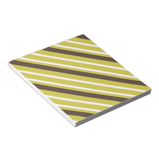 Grünbraunes Streifenmuster Notizblock (angewinkelt)