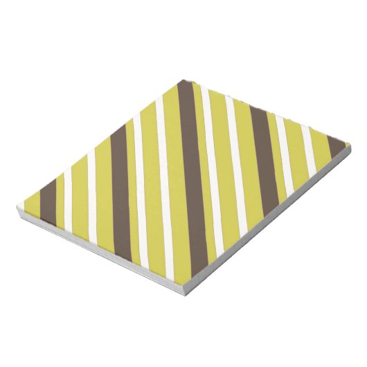 Grünbraunes Streifenmuster Notizblock (Rotiert)