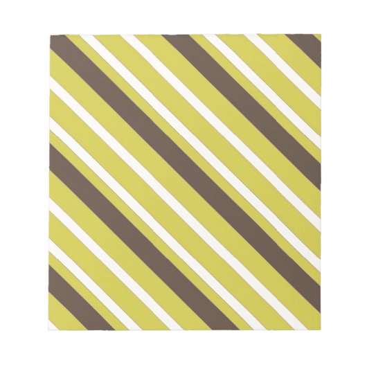 Grünbraunes Streifenmuster Notizblock (Vorderseite)