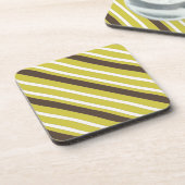 Grünbraunes Streifenmuster Untersetzer (Linke Seite)