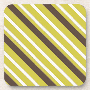 Grünbraunes Streifenmuster Untersetzer