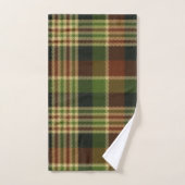 Grünbraunes und beige Kariertes Badetuch-Set Badhandtuch Set (Handtuch)