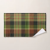 Grünbraunes und beige Kariertes Badetuch-Set Badhandtuch Set (Handtuch)