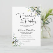 Grünbrunch und Brautparty Einladung (Stehend Vorderseite)