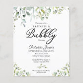 Grünbrunch und Bubbly Budget Einladungen (Vorderseite)