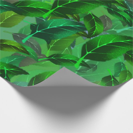 Grünbuch-Blätter Geschenkpapier (Ecke)