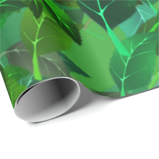 Grünbuch-Blätter Geschenkpapier (Rolleneckpunkt)