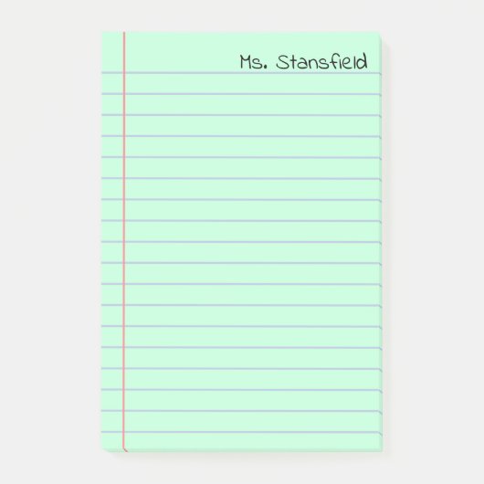 Grünbuch mit grüner Linse Post-it Klebezettel (Vorderseite)