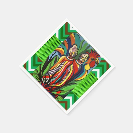 Grünbuch Napkins, Afrikanisches Frauenparrot Serviette (Ecke)