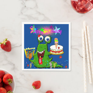 Grünbuch Napkins, Glückliches Grünes Monster zum G Serviette