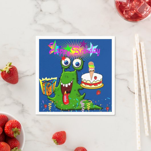 Grünbuch Napkins, Glückliches Grünes Monster zum G Serviette (Beispiel)