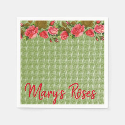 Grünbuch Napkins, Rose Grünbuch Serviette (Vorderseite)