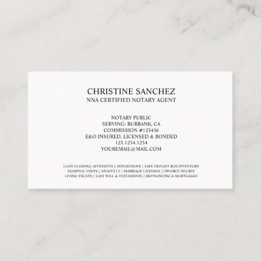 GRÜNBUCH ÖFFENTLICH NOTARY SINGNING AGENT GOLD VISITENKARTE (Rückseite)