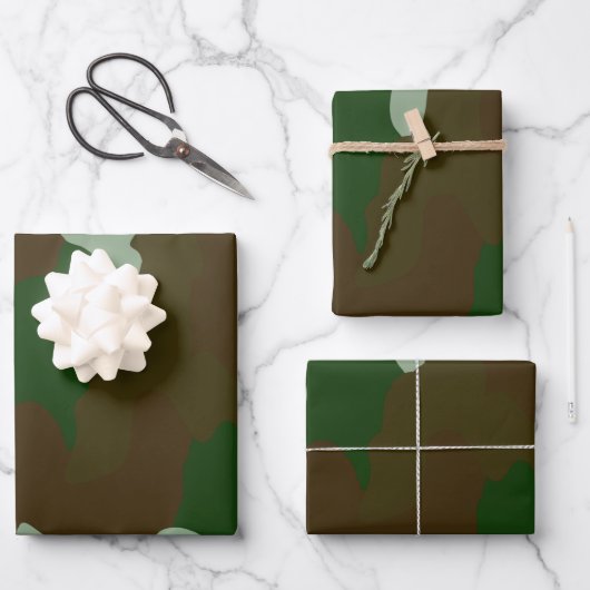 Grünbuch und BrownWrapping Paper für 3-Set-Camoufl Geschenkpapier Set (Vorderseite)