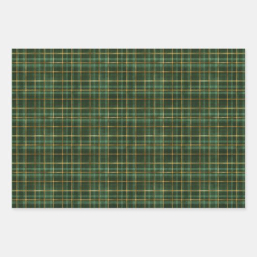 Grünbuch und Kariertes Umschlagpapier für Gold Geschenkpapier Set (Vorderseite)