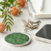 Grünbuch, zerknittertes Papier, zerbrochenes Papie Schlüsselanhänger (Seite)