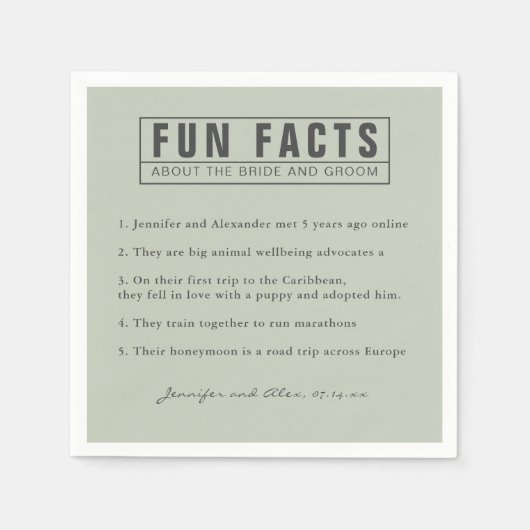 Grünbuch zu Eukalyptus: Braut und Groom Spaß Serviette (Vorderseite)