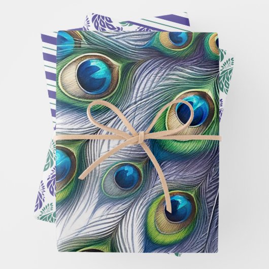 Grünbuch zum Pfauenschutz - Lila Geschenkpapier Set (Beispiel)