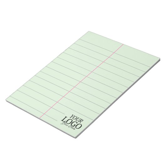 Grünbuch zum Retro Office 8.5 x 11 mit Logo Notizblock (angewinkelt)