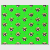 Grünbuch zum Thema Mops Geschenkpapier (Flach)
