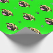 Grünbuch zum Thema Mops Geschenkpapier (Ecke)