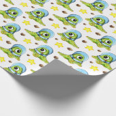 Grünbuch zur Alien Geschenkpapier (Ecke)
